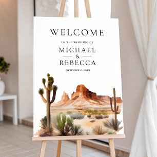 Desert Mountain Cactus Wedding Welcome Sign