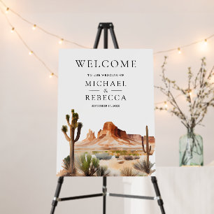 Desert Mountain Cactus Wedding Welcome Sign