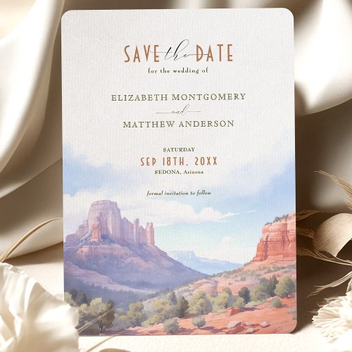 Desert Mountain Save the Date Card Sedona Arizona