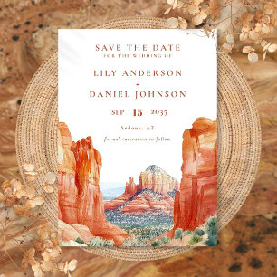 Desert Mountain Watercolor Destination Wedding Save The Date
