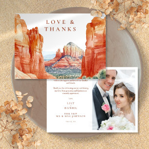 Desert Mountain Wedding Photo Thank You Card