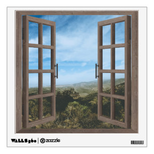 Desert Mountain Window Frame Wall Graphic