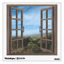 Desert Mountain Window Frame Wall Graphic