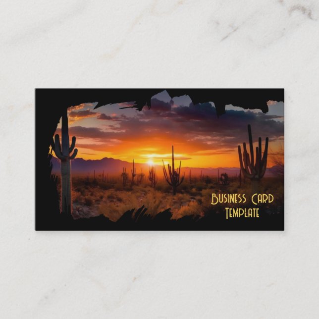 Desert Mountains Sunset Arizona Business Card (Front)