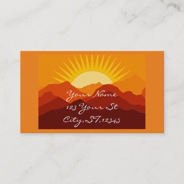 Desert Mountains Sunset Thunder_Cove Business Card (Front)