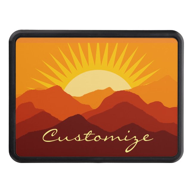 Desert Mountains Sunset Thunder_Cove Hitch Cover (Front)