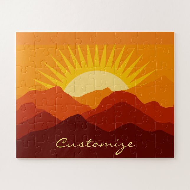 Desert Mountains Sunset Thunder_Cove Jigsaw Puzzle (Horizontal)