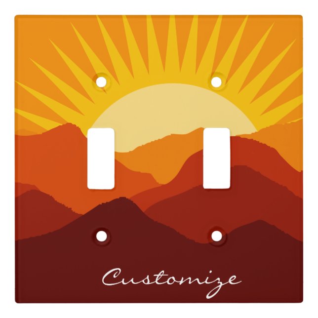 Desert Mountains Sunset Thunder_Cove Light Switch Cover (Front)