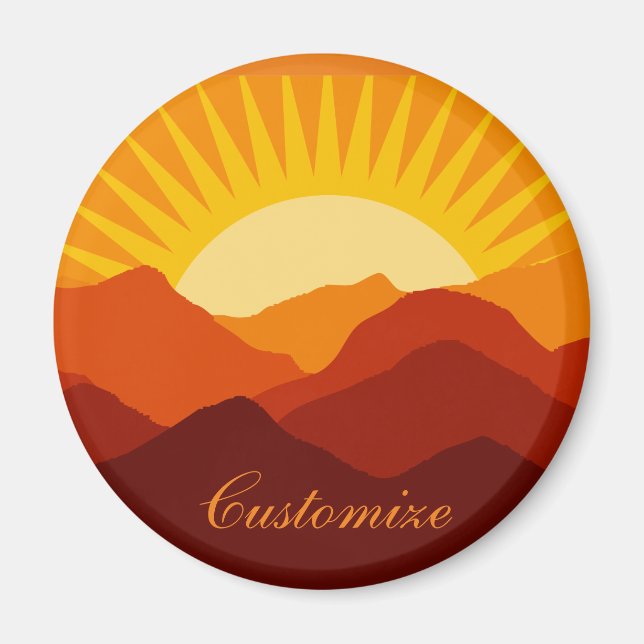 Desert Mountains Sunset Thunder_Cove Magnet (Front)