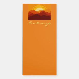 Desert Mountains Sunset Thunder_Cove Magnetic Notepad