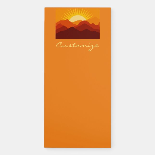 Desert Mountains Sunset Thunder_Cove Magnetic Notepad (Front)