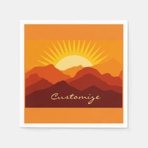 Desert Mountains Sunset Thunder_Cove Napkins