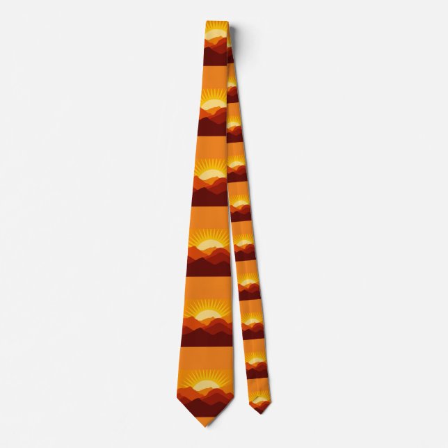 Desert Mountains Sunset Thunder_Cove Neck Tie (Front)