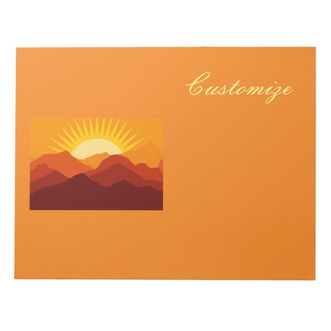 Desert Mountains Sunset Thunder_Cove  Notepad (Front)