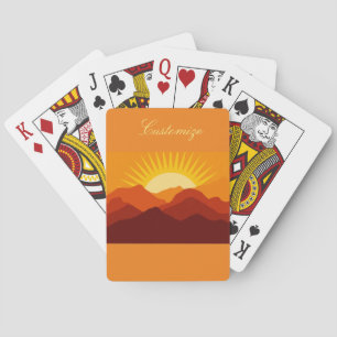 Desert Mountains Sunset Thunder_Cove Poker Cards