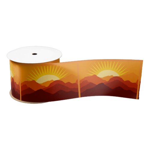 Desert Mountains Sunset Thunder_Cove Satin Ribbon