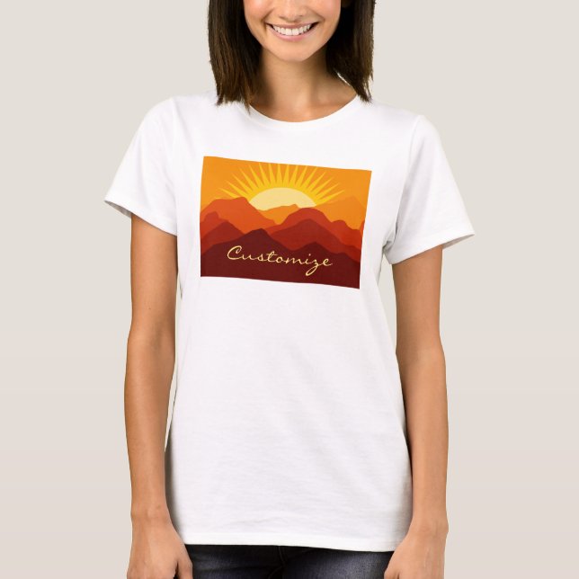 Desert Mountains Sunset Thunder_Cove T-Shirt (Front)