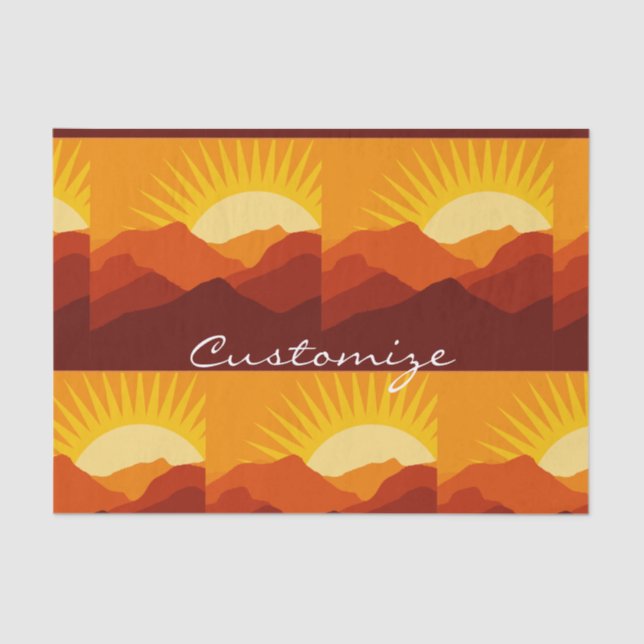 Desert Mountains Sunset Thunder_Cove Tissue Paper (Front)