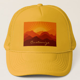 Desert Mountains Sunset Thunder_Cove Trucker Hat