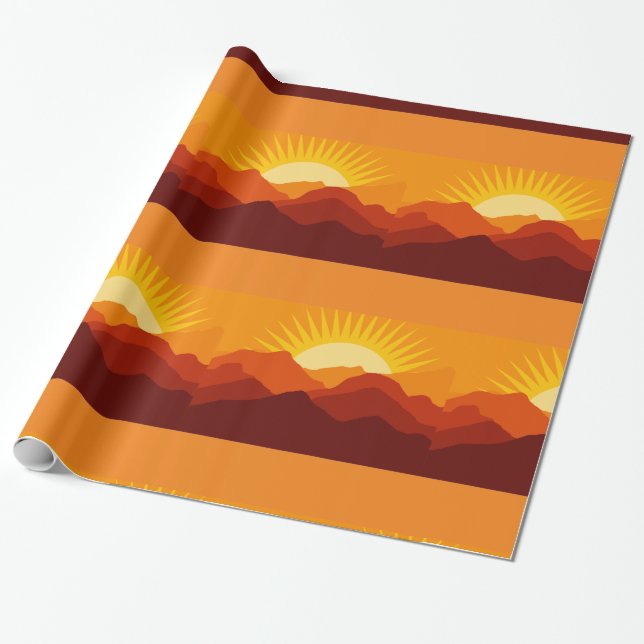 Desert Mountains Sunset Thunder_Cove Wrapping Paper (Unrolled)