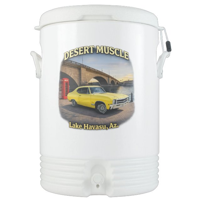 Desert Muscle Retro Car Design Beverage Cooler (Front)