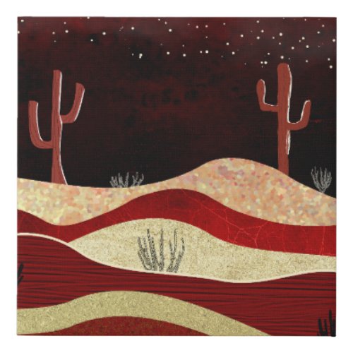 Desert Night Faux Canvas Print