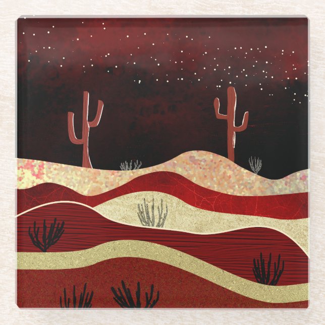 Desert Night Glass Coaster (Front)