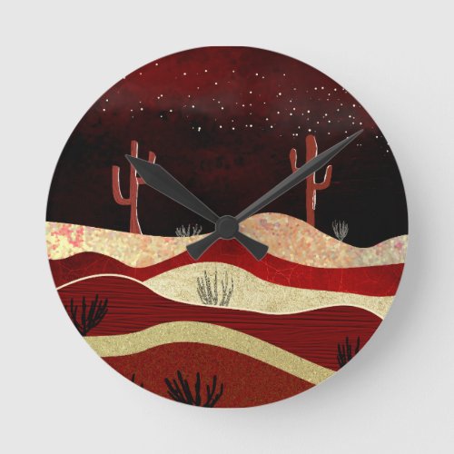 Desert Night Round Clock