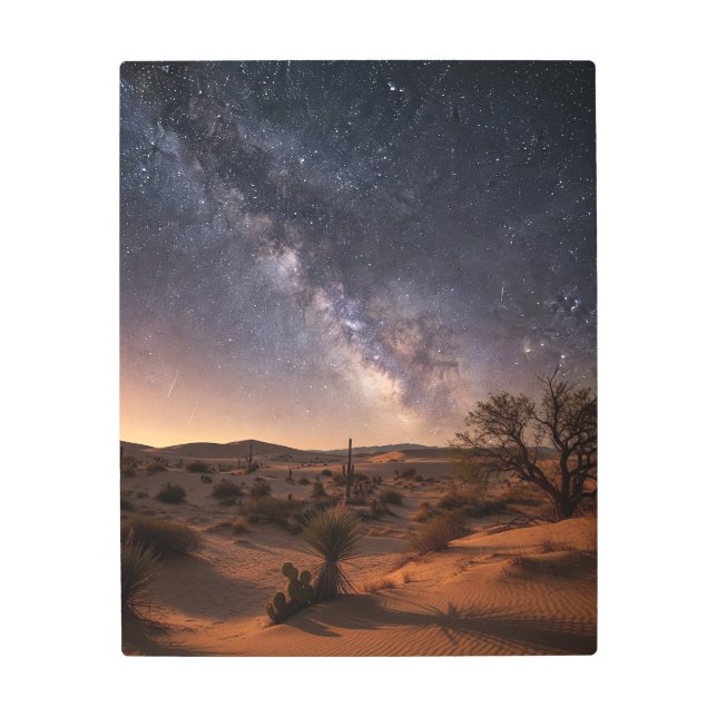 Desert Night with Stars – Starlight Style Metal Print (Front)