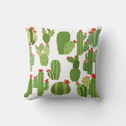 Desert Oasis Cactus Throw Pillow