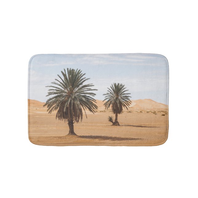 Desert Oasis: Sahara Palms Landscape. Bath Mat (Front)