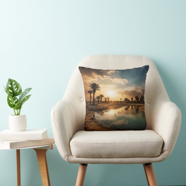 Desert Oasis Throw Pillow (Chair)