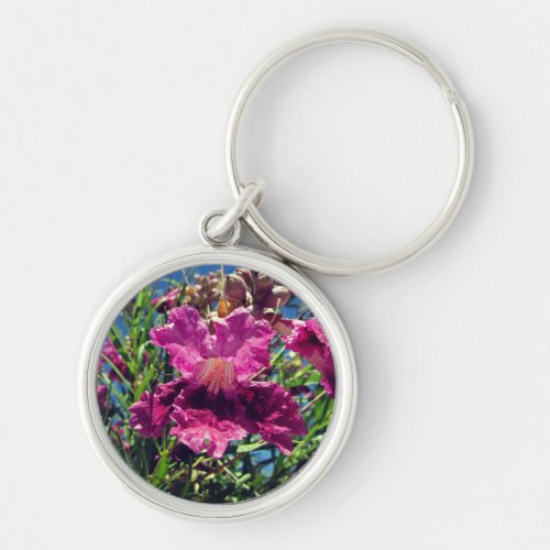 Desert Orchid Bloom Photo Bright Purple Flower Keychain