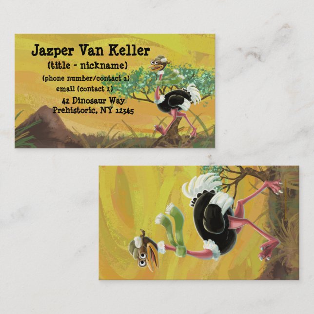 Desert Ostrich Runner Business Card (Front/Back)