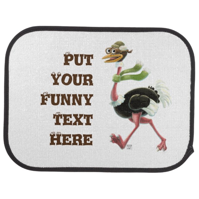 Desert Ostrich Runner Car Floor Mat (Rear)