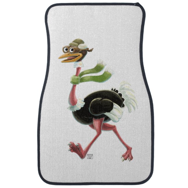 Desert Ostrich Runner Car Floor Mat (Front)