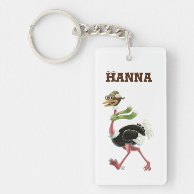 Desert Ostrich Runner Keychain (Front)