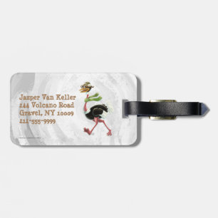 Desert Ostrich Runner Luggage Tag
