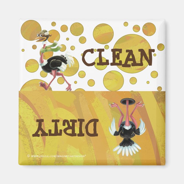 Desert Ostrich Runner Magnet (Front)