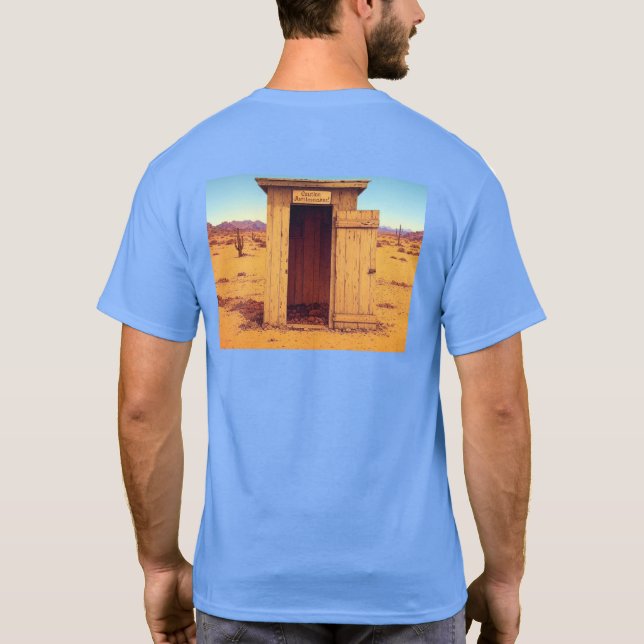 Desert Outhouse men blue T-shirt back (Back)