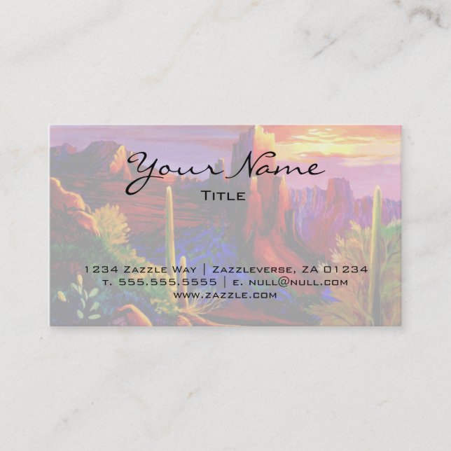 Desert Painted by Sunset Business Card (Front)