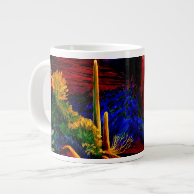 Desert Painted by Sunset Large Coffee Mug (Front Left)