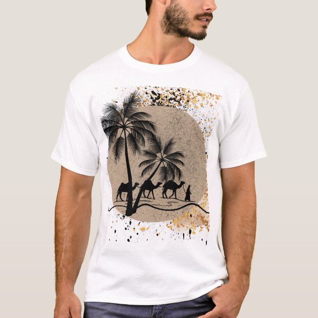 Desert Palms and Camels Tee (Front)