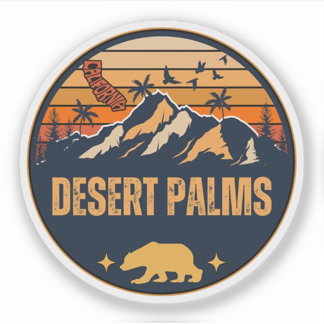 Desert Palms, California Sticker (Front)