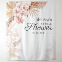 Desert Pampas Grass Boho Bridal Shower Backdrop