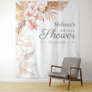 Desert Pampas Grass Boho Bridal Shower Backdrop