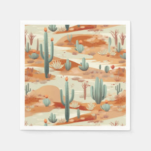 Desert Paper Napkins, Southwest Cactus Party Napkins