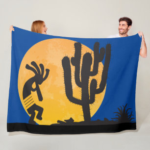 Desert Petroglyph Kokopelli Fleece Blanket