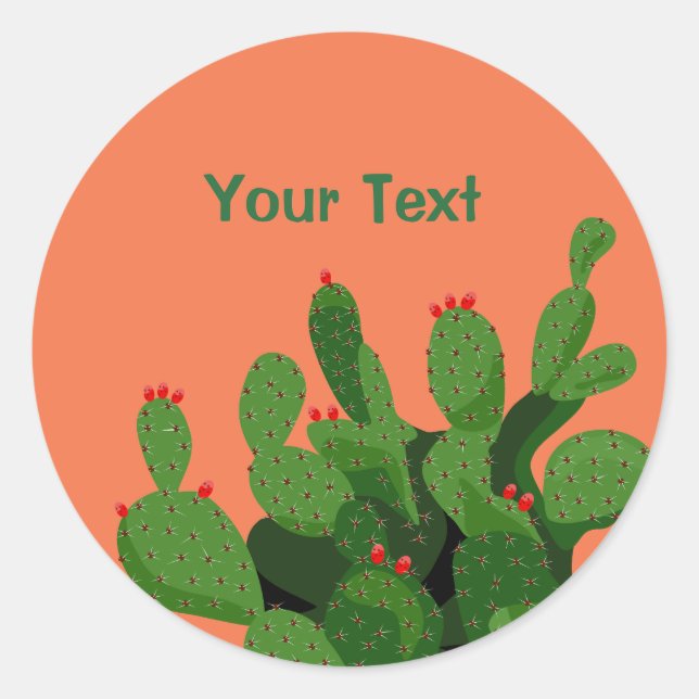 Desert Prickly Pear Arizona Custom Sticker (Front)