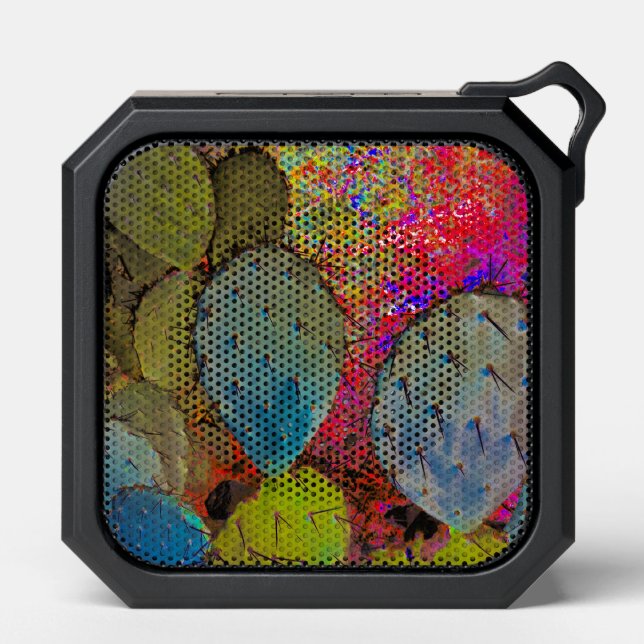 Desert Prickly Pear Cactus Trendy Botanical Bluetooth Speaker (Front)